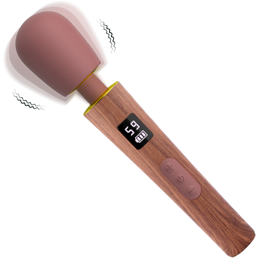 Medical-Grade Silicone 360° Flexible Wand Vibrator with 9 Modes & LED Display