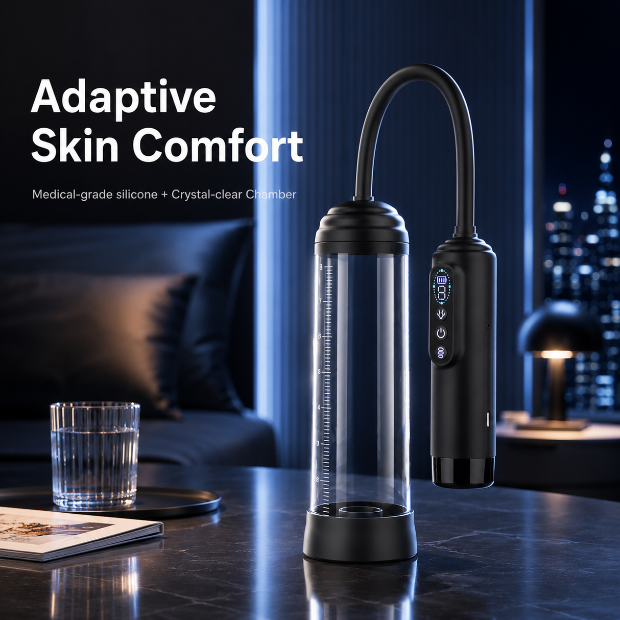 6-Level Smart Vacuum Penis Pump with LED Display & Silicone Comfort