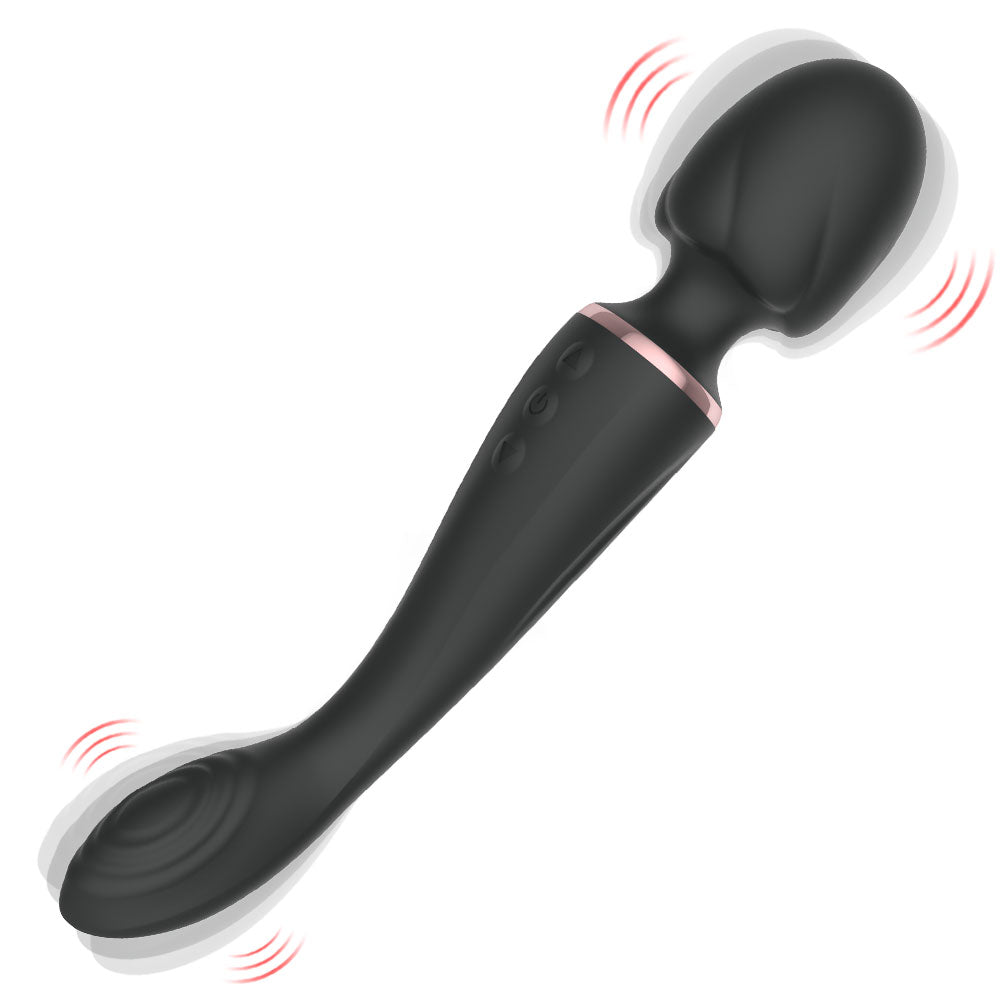 Medical-Grade Silicone Dual Motor Wand Massager G-Spot & Clitoral Vibrator