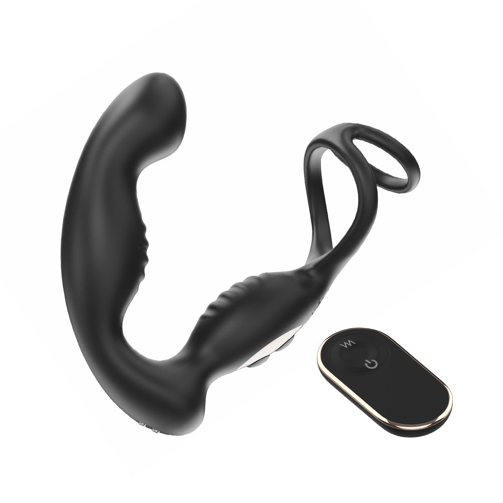 Medium 3-in-1 Rotation Prostate Massager with Cock Ring & Perineum Stimulation