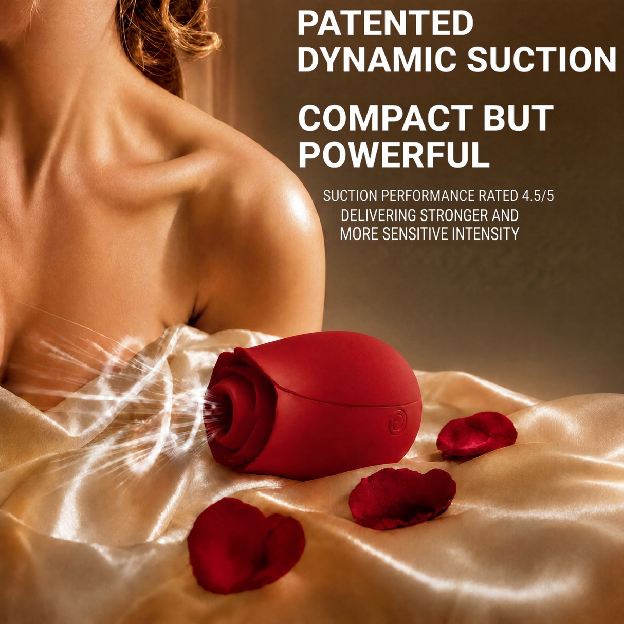 Compact Rose Max Suction Clitoral Vibrator with Patented Dynamic Suction System
