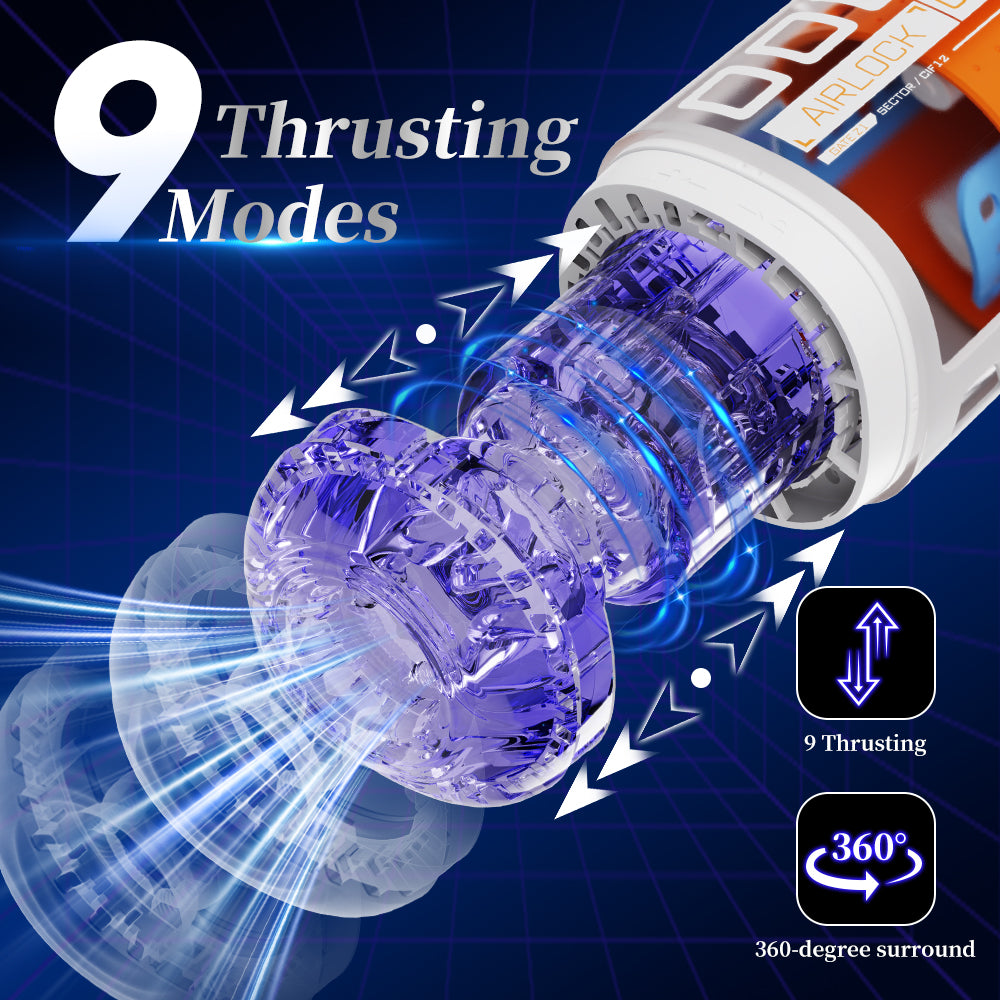 9-Mode Thrusting Masturbator with 360° Texture & Soft Silicone