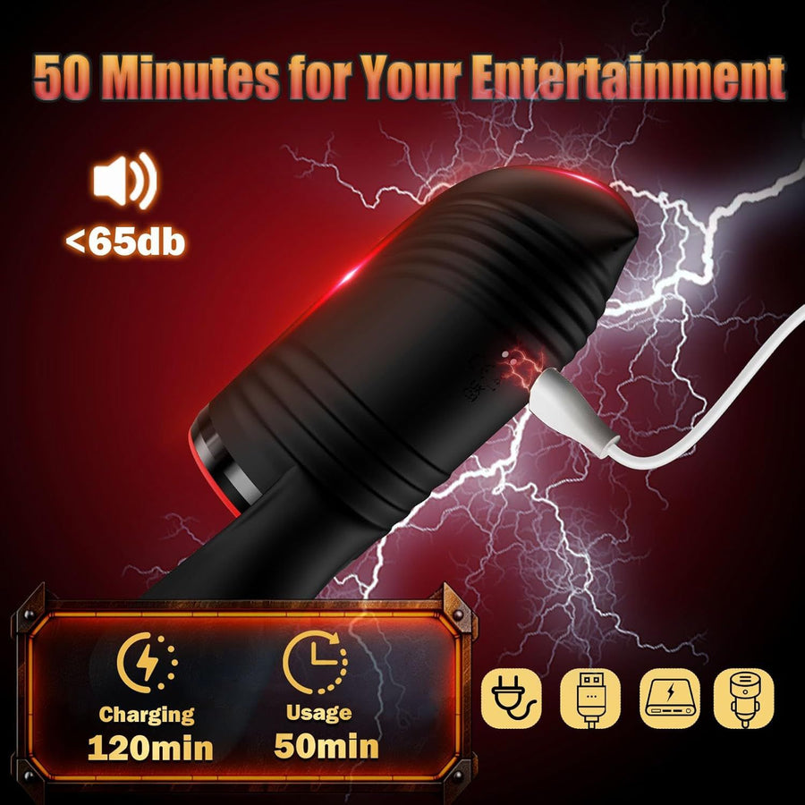 Premium 4-in-1 Rotating Masturbator with Suction & Testicle Vibration