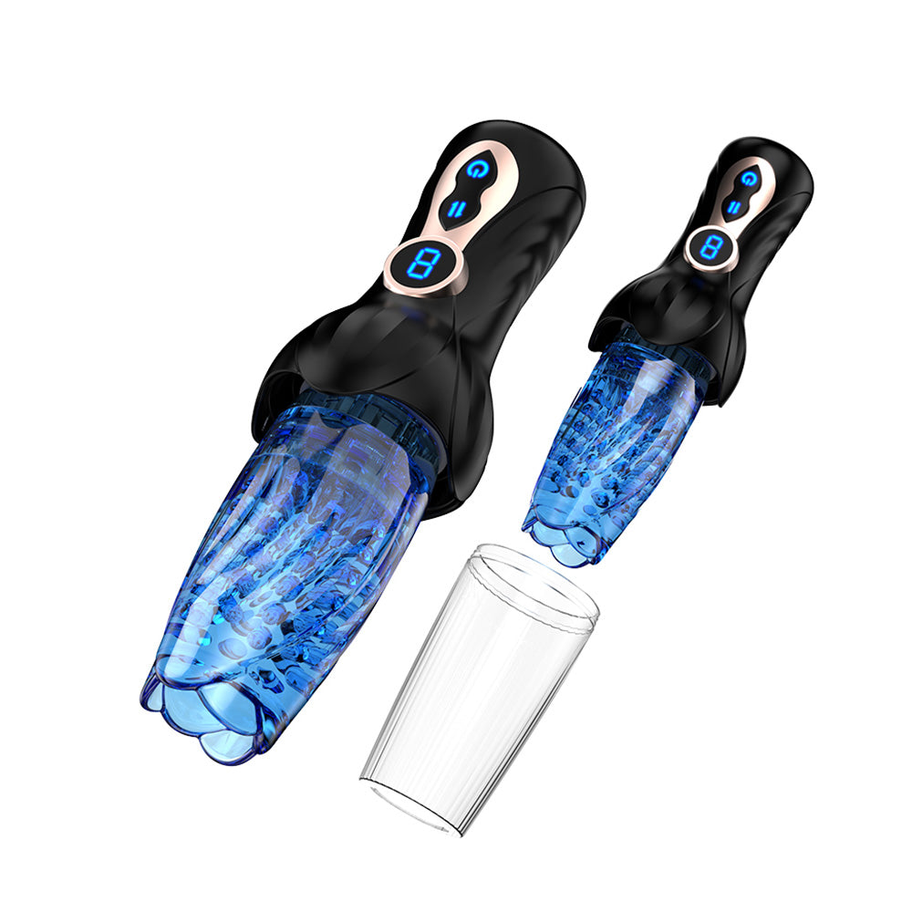 9-Mode Rotating & Thrusting Masturbator with Soft TPE Sleeve