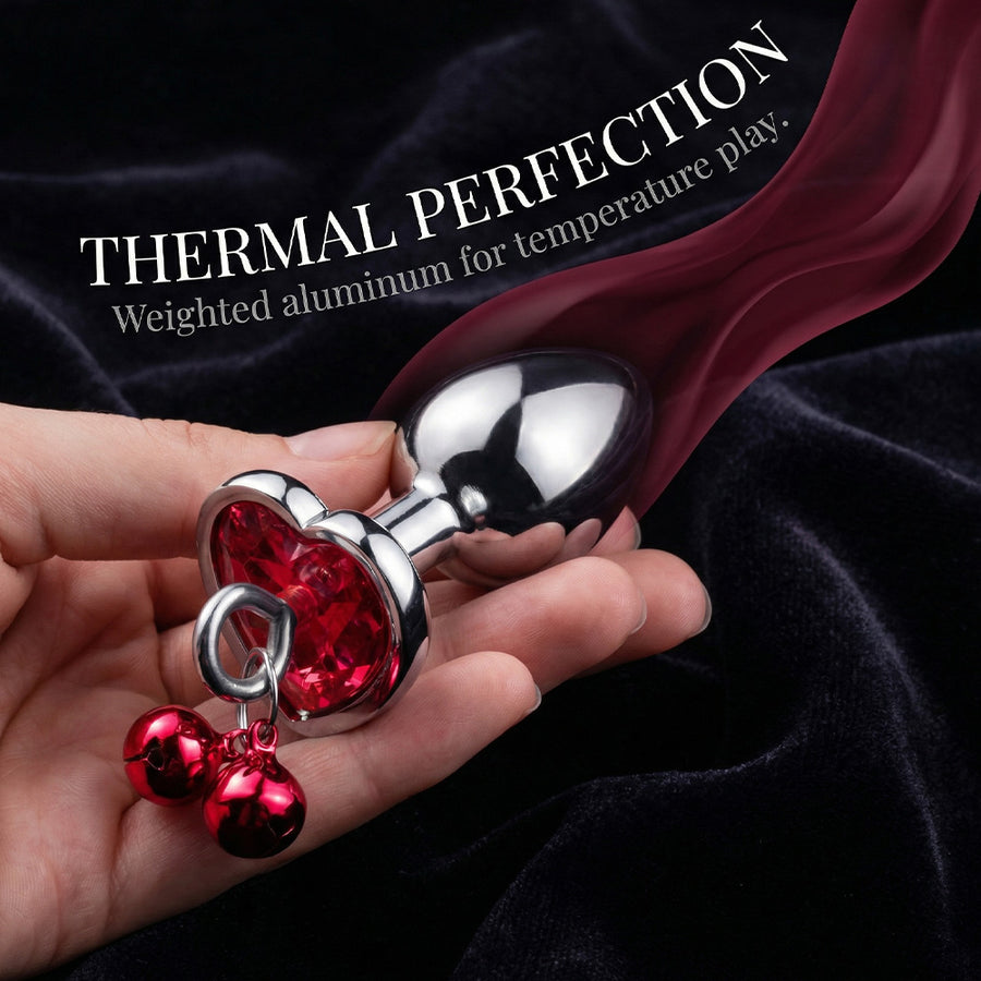 Heart Shaped Metal Anal Butt Plug Trainer Set with Jewels