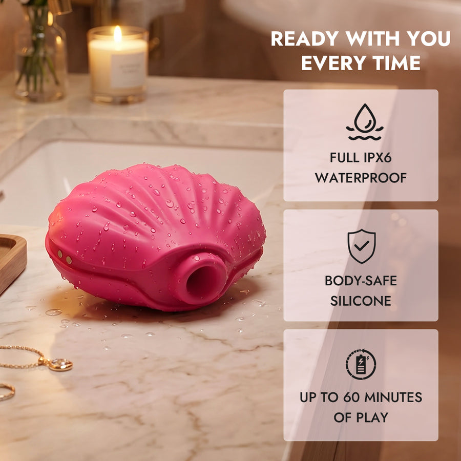 Shell-Shaped Clitoral Suction Toy for Discreet & Portable Use