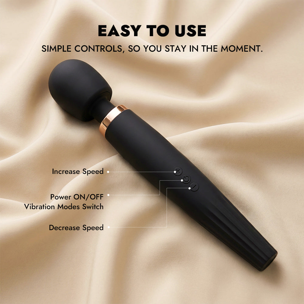 5-in-1 Rechargeable Magic Wand Vibrator with Flex Neck & 4 Attachments