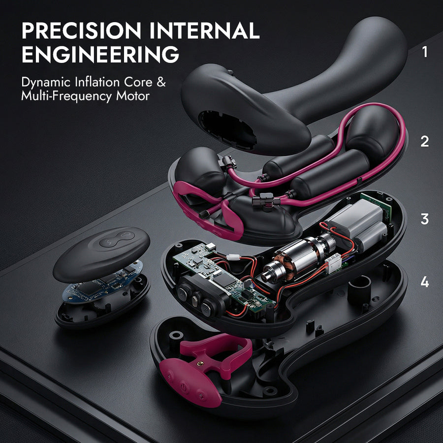 Large Inflatable Prostate Massager with Remote Control