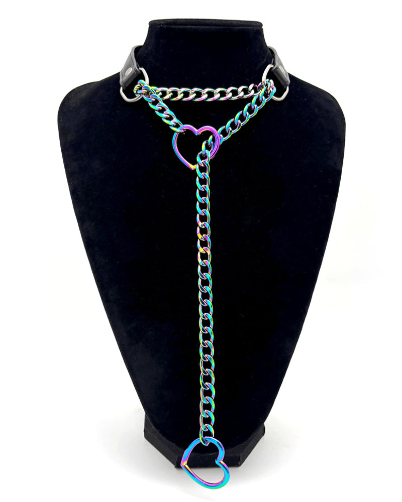 Heart Choker Collar O-ring Slip Chain