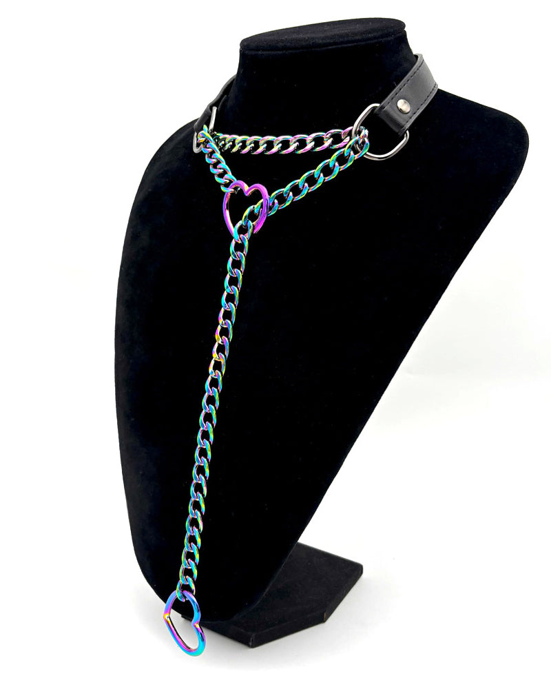 Heart Choker Collar O-ring Slip Chain