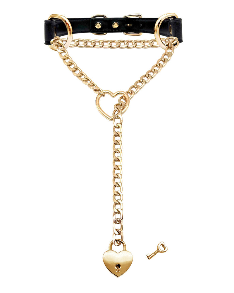 Slip Chain Necklace Heart Locker With Key