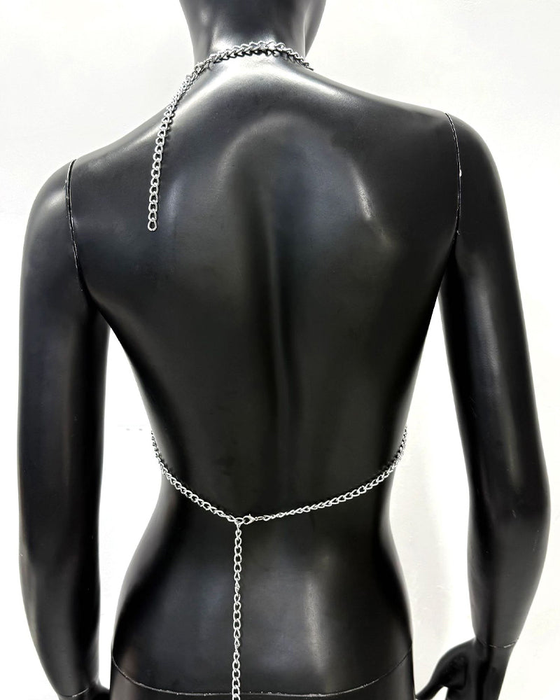 Pearl Halter Body Chain Party Chest Chain