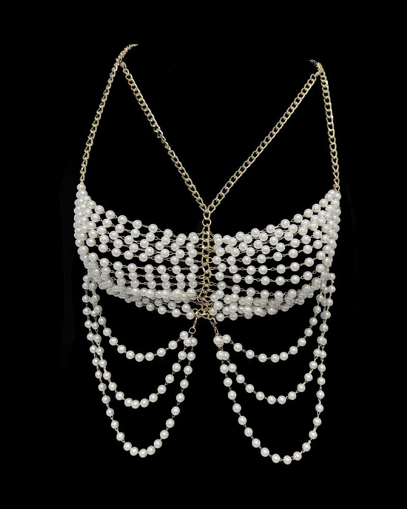 Pearl Chest Chain Accessories Body Chain
