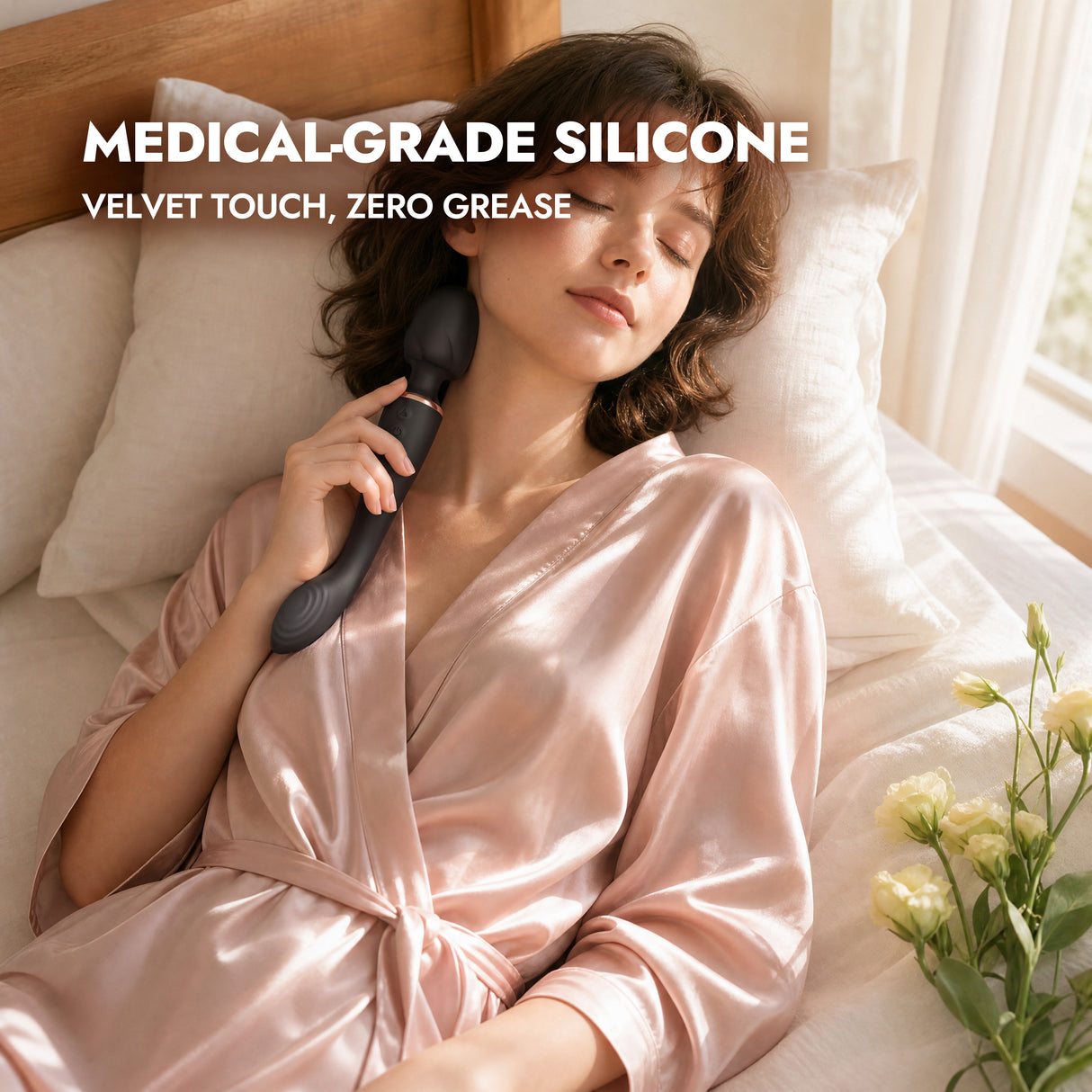 Medical-Grade Silicone Dual Motor Wand Massager G-Spot & Clitoral Vibrator