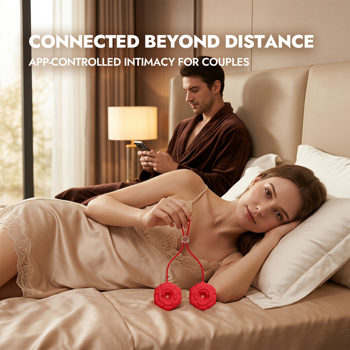 App-Controlled Rose Nipple Clamps with 9 Vibration Modes