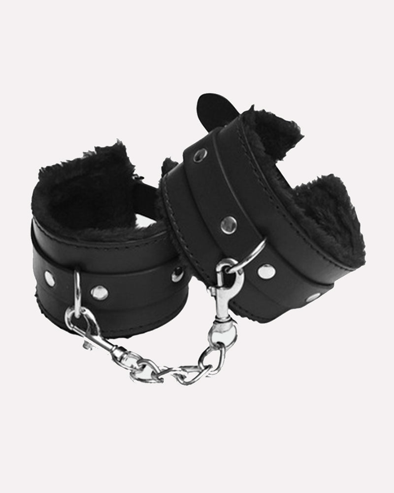 Plush Wrist Brace Leather Handcuffs