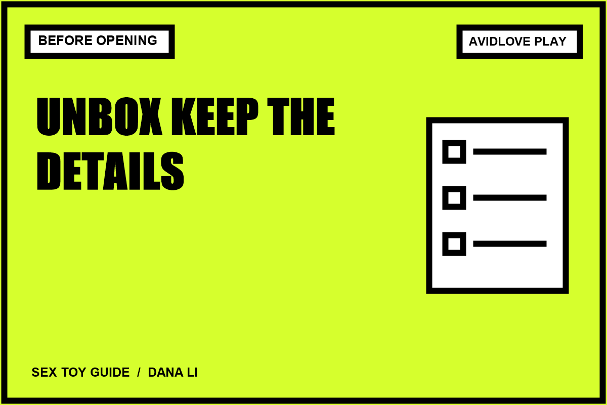 Editorial card: A Sex Toy Unboxing Checklist Before You Discard the Packaging; before opening.