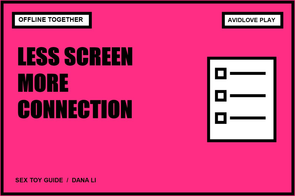 Editorial card: Screen-Free Couple Intimacy: Choosing a Routine Without App Dependence; offline together.
