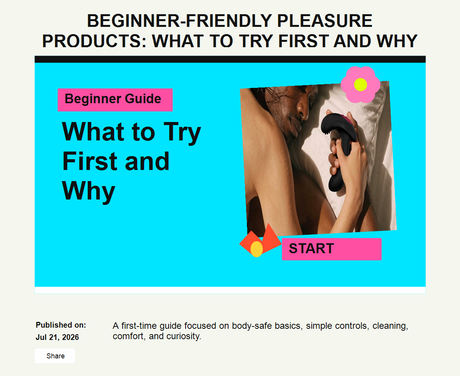 Beginner-Friendly Pleasure Products: What to Try First and Why