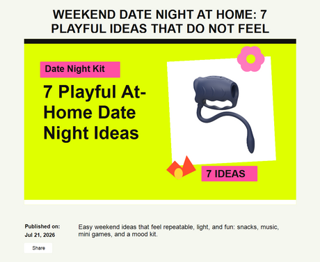 Weekend Date Night at Home: 7 Playful Ideas That Do Not Feel Forced