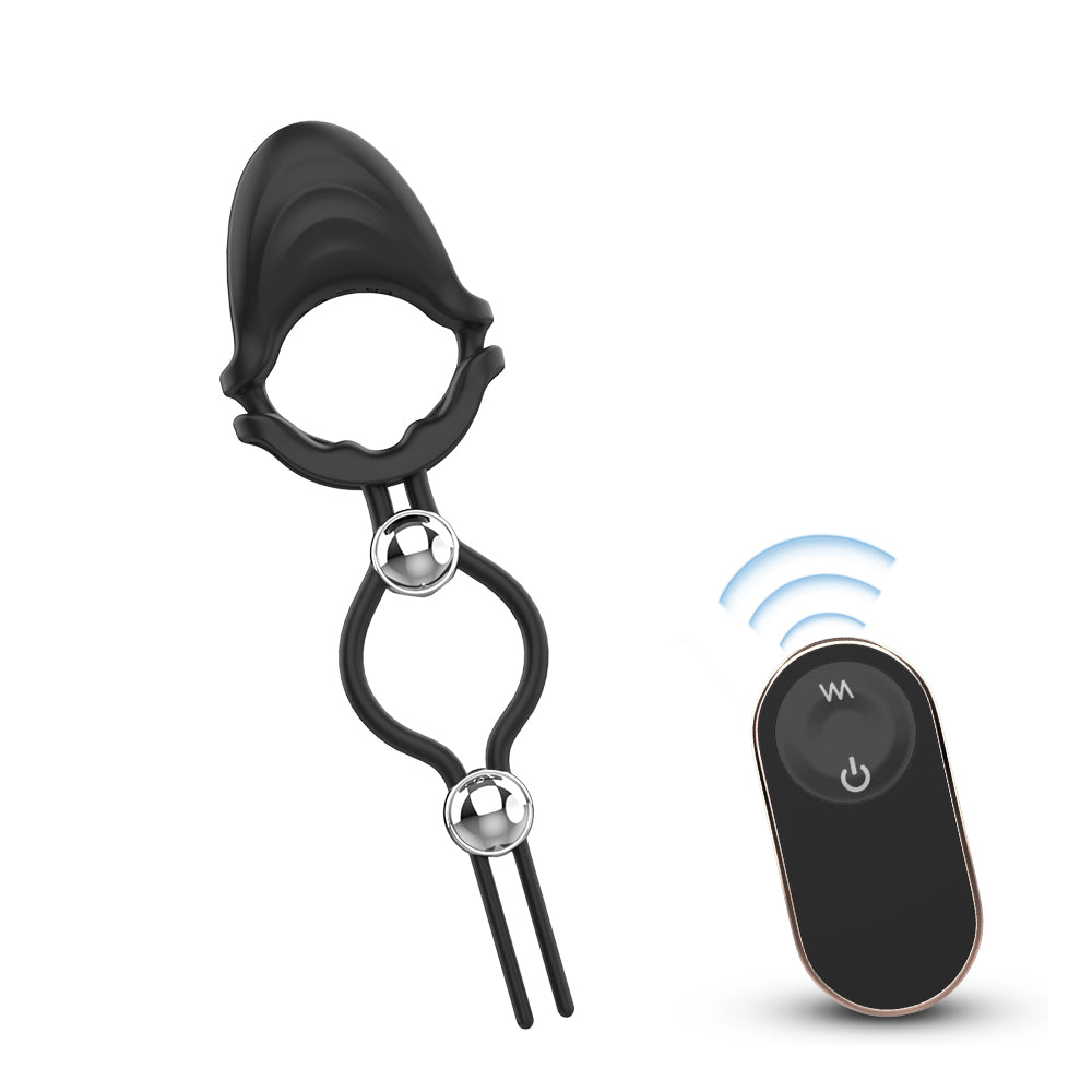 Adjustable Vibrating Cock Ring with Secure Lock Buckle
