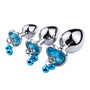 Heart Shaped Metal Anal Butt Plug Trainer Set with Jewels