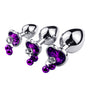 Heart Shaped Metal Anal Butt Plug Trainer Set with Jewels