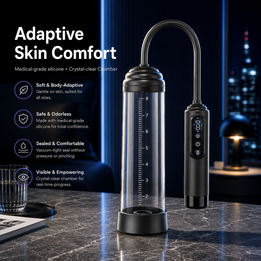 6-Level Smart Vacuum Penis Pump with LED Display & Silicone Comfort