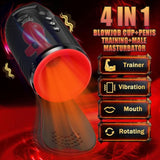 Premium 4-in-1 Rotating Masturbator with Suction & Testicle Vibration