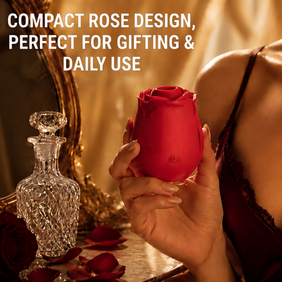Compact Rose Max Suction Clitoral Vibrator with Patented Dynamic Suction System