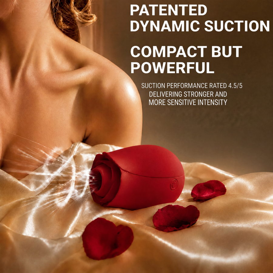 Compact Rose Max Suction Clitoral Vibrator with Patented Dynamic Suction System