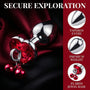 Heart Shaped Metal Anal Butt Plug Trainer Set with Jewels