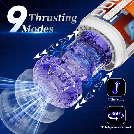 9-Mode Thrusting Masturbator with 360° Texture & Soft Silicone