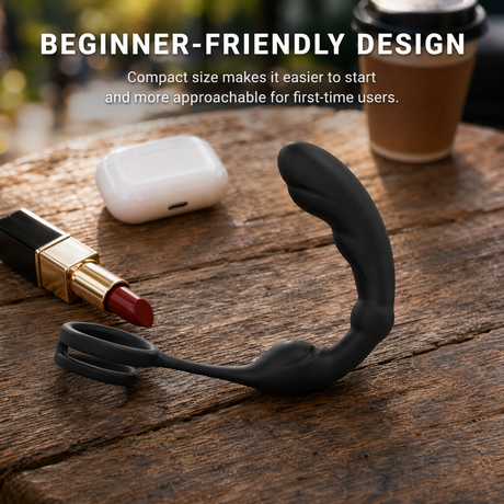 Small 3-in-1 Vibration Prostate Massager with Cock Ring & Perineum Stimulation
