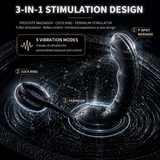 Small 3-in-1 Vibration Prostate Massager with Cock Ring & Perineum Stimulation