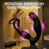 Medium 3-in-1 Rotation Prostate Massager with Cock Ring & Perineum Stimulation