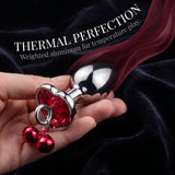 Heart Shaped Metal Anal Butt Plug Trainer Set with Jewels