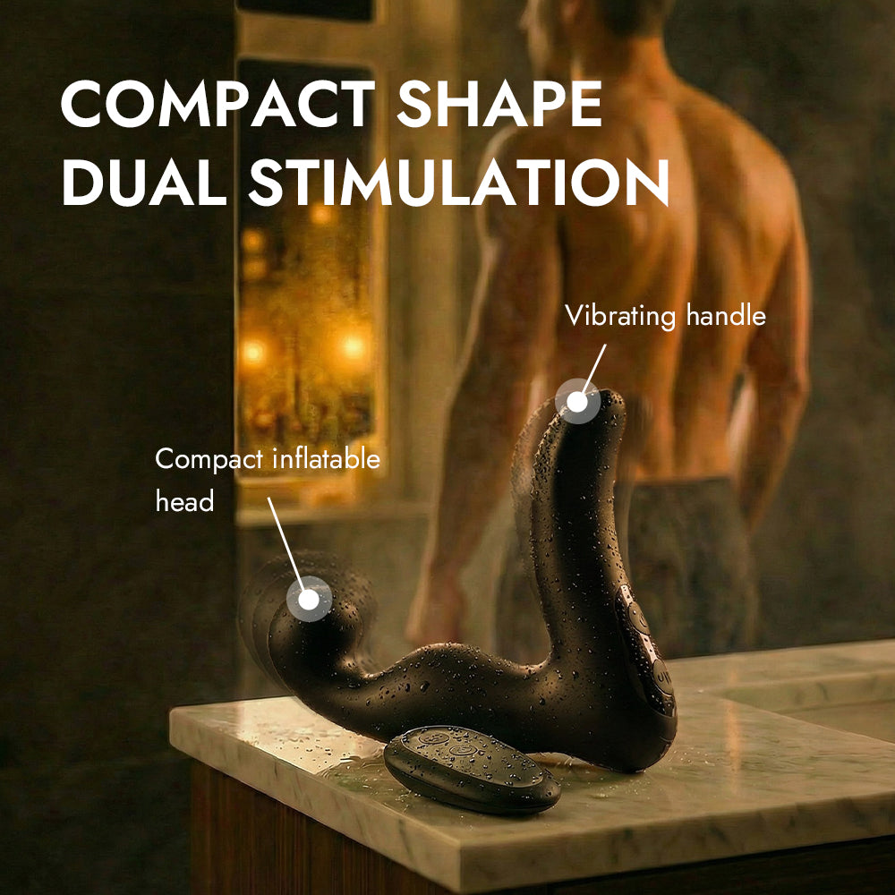 Small Inflatable Prostate Massager with Remote Control