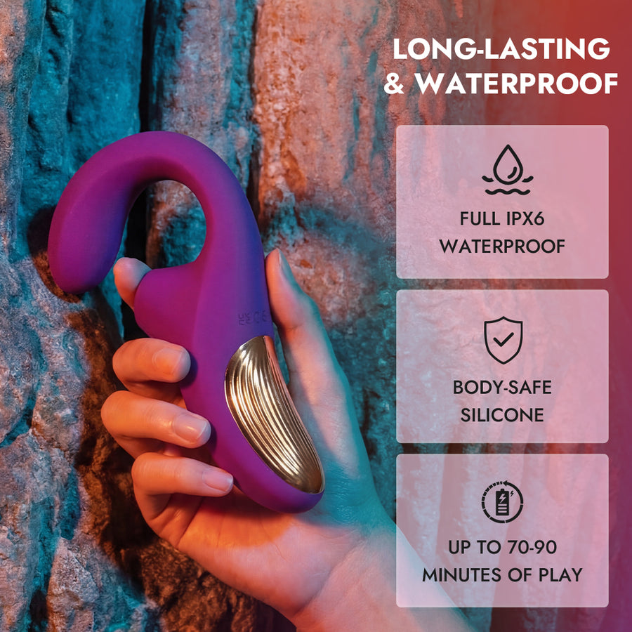 Curved Clitoral & G-Spot Dual Stimulation Vibrator with Max Suction and Vibration