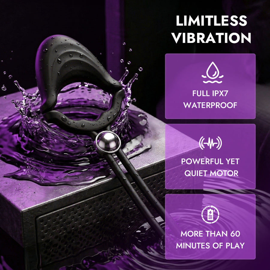 Adjustable Vibrating Cock Ring with Secure Lock Buckle