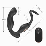 Medium 3-in-1 Rotation Prostate Massager with Cock Ring & Perineum Stimulation