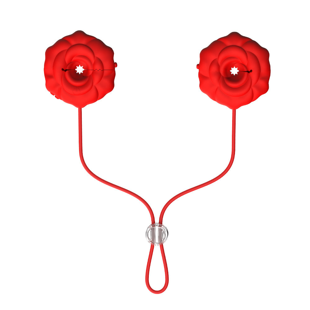 App-Controlled Rose Nipple Clamps with 9 Vibration Modes