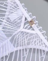 White lace lingerie bra with adjustable straps and delicate details, sweet yet seductive