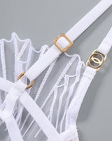 White embroidered bra with adjustable straps and delicate lace details, sweet yet seductive