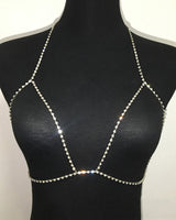 Halter Necklace Bra Crystal Chest Chain