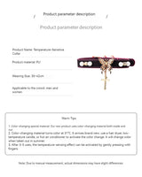 Temperature-Sensitive Color-Changing Butterfly Spiked Leather Collars
