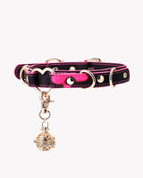 Temperature-Sensitive Color-Changing Bell Heart-Shaped Leather Collars