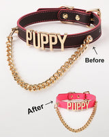 Temperature-Sensitive Color-Changing Letter Chain Leather Collars