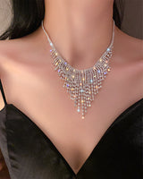 Crystal Tassel Rhinestones Choker Necklaces