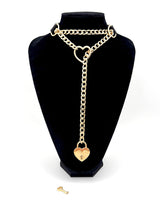 Slip Chain Necklace Heart Locker With Key